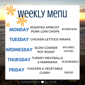 WEEKLY MENU 6.6.16