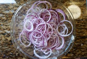 healthy easy bbq salad onions fried