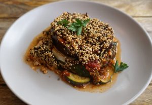 veggie eggplant lasagna quinoa crunchy topping low carb