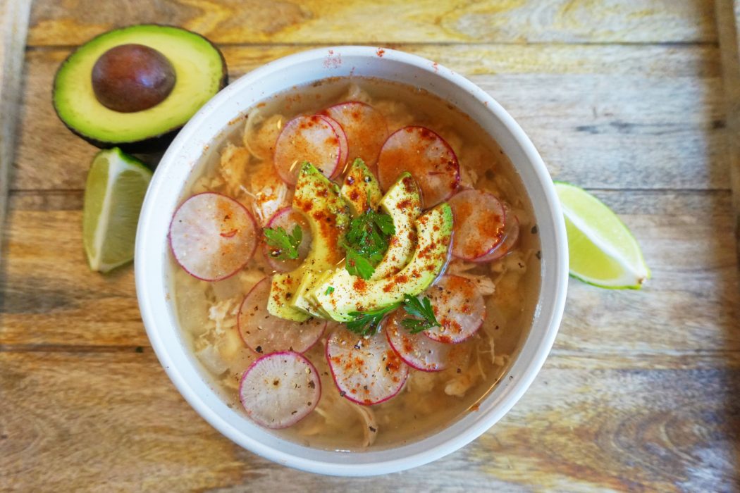A healthy, quick, delicious to make Chicken Posole in your slow cooker!