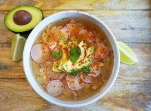 A healthy, quick, delicious to make Chicken Posole in your slow cooker!