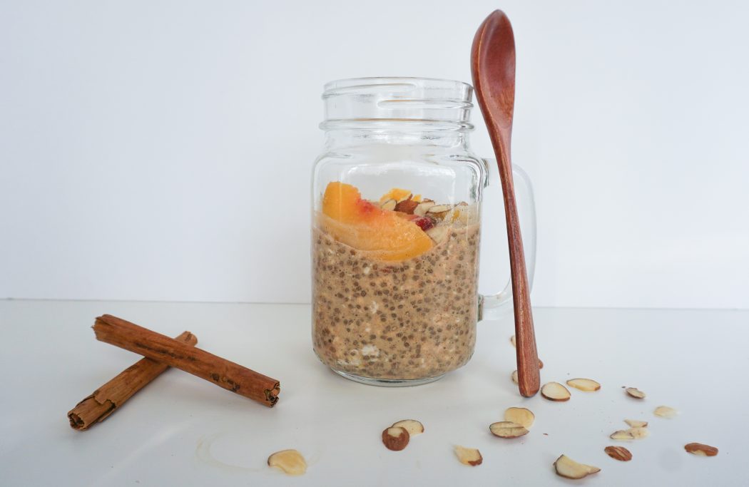 easy gluten free breakfast peach overnight oats