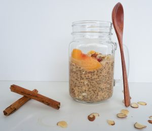 easy gluten free breakfast peach overnight oats
