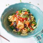 gluten free low carb healthy dinner peanut shrimp noodles