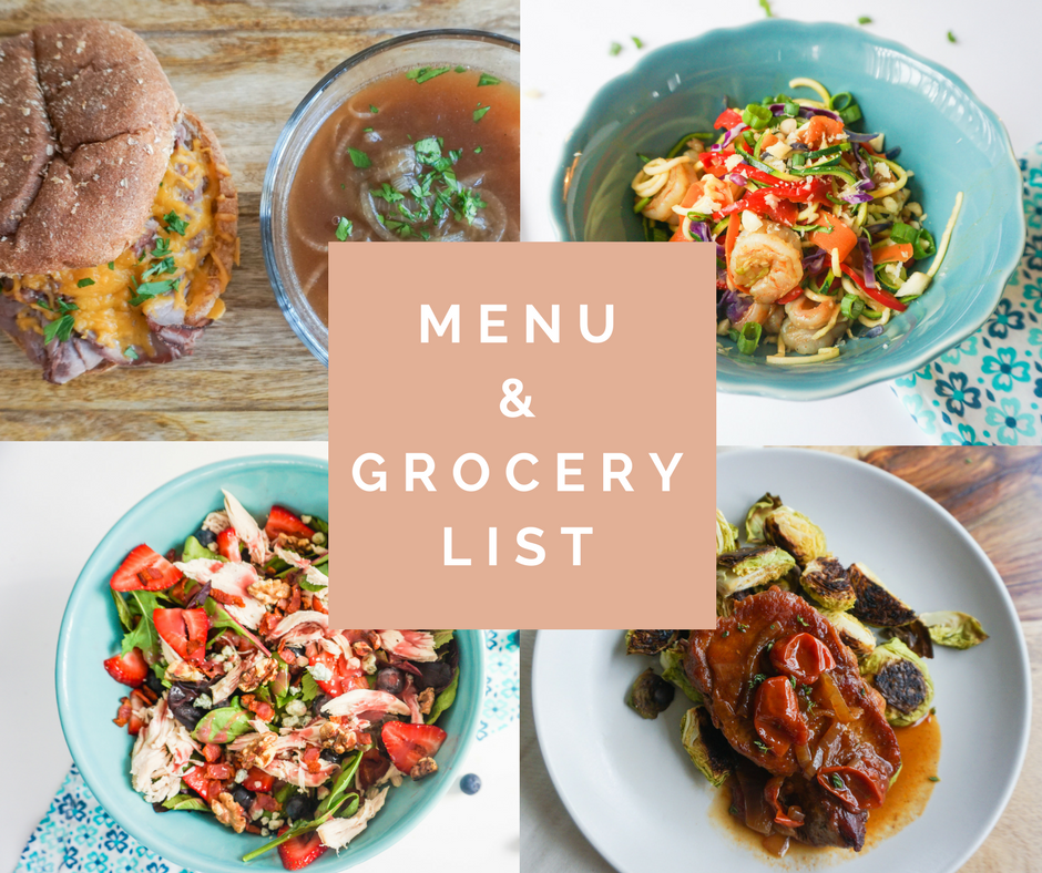 menu and grocery list june 2017 healthy easy