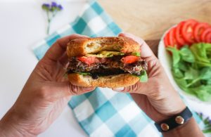 A healthy, delicious, vegetarian Cowboy Black Bean Burger!